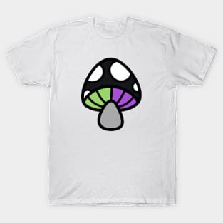 Aromantic-Asexual Mushroom Discrete Pride Flag T-Shirt